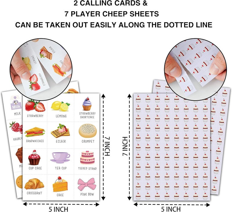 Foosproea Tea Party Bingo Cards, Let’s Par-Tea Game for 24 Players, Garden Tea Party Games for Family Friends Activities, Holiday Party Favors Supplies Decorations(05) - Image 3